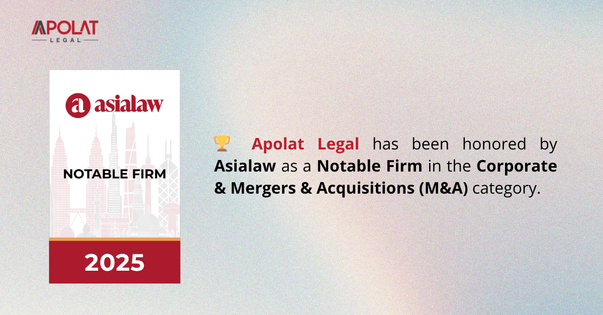 Apolat Legal recognized as a Notable Firm in Corporate & M&A by Asialaw in 2025